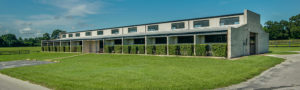 A spacious horse barn.