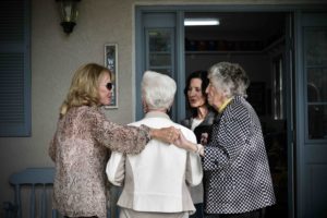 Carol Harris with attendees at Bo-Bett Farm