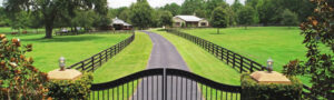A gated horse farm.