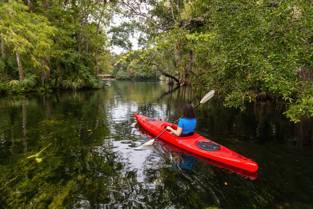 Kayakers on a Florida waterway.