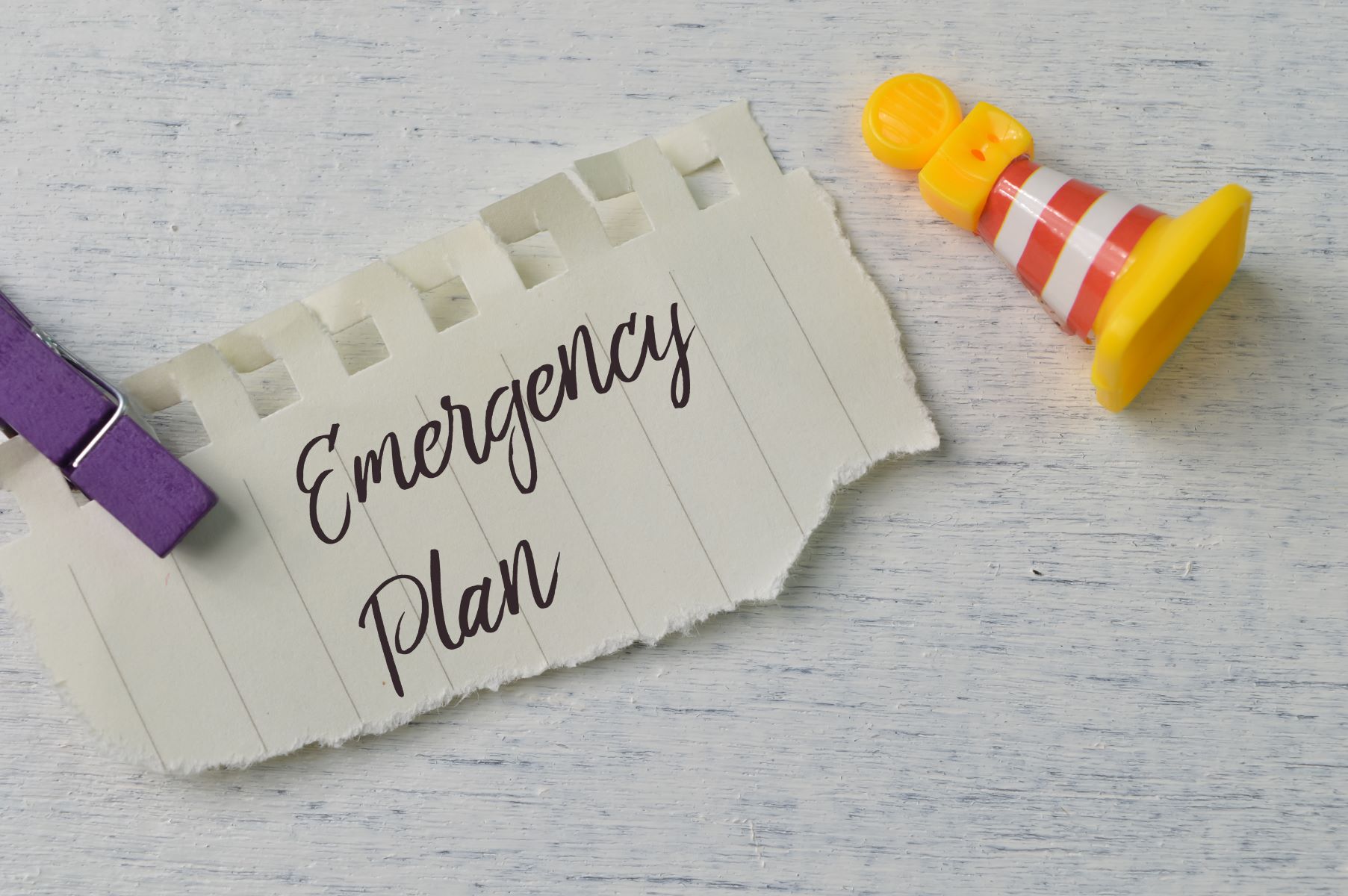 Emergency plan on a piece of paper