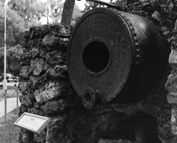 Boiler at Yulee Sugar Mill Ruins Historic State Park - Homosassa, Florida. 1970 (circa). 